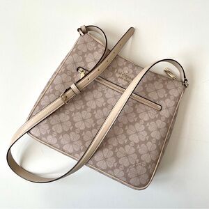 NWT Kate Spade Signature Spade Flower Large Swingpack Crossbody Dark Beige Multi